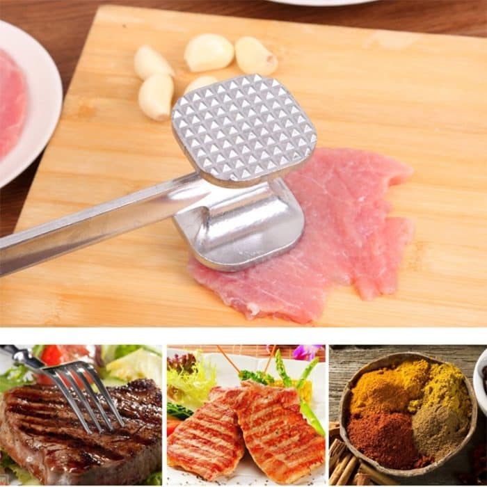 Lose Zartmacher aus Aluminiumlegierung Fleischhammer Steak Schweinefleisch Küchengeräte, große Größe: 6,5 x 25,0 cm – Bild 9