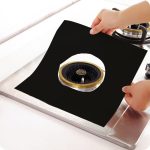 Gasofenoberfläche, ultradünnes Fasermaterial, Herdschutz-Reinigungspad, Größe: 27 x 27 cm, 0,08 mm (schwarz)