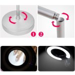 5X faltbare Schwingarm Schreibtisch Tischlupe mit Lampenlicht für Gesicht Tattoo Augenbrauen Nagel Salon Schönheit, kühles weißes Licht – Bild 7