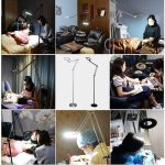 5X faltbare Schwingarm Schreibtisch Tischlupe mit Lampenlicht für Gesicht Tattoo Augenbrauen Nagel Salon Schönheit, kühles weißes Licht – Bild 8