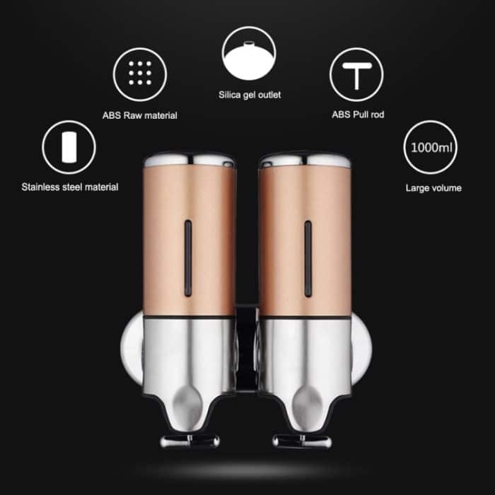 Doppelter Hotel-Dusche-Handspender, Wandmontage, Waschflüssigkeit, Shampoo, Seife, Flasche, Fassungsvermögen: 1000 ml, 1000ml/Black, 1000ml/Gold, 1000ml/Transparent, 1000ml/White, 1000ml/Dark Red, 1000ml/Green, 1000ml/Blue, 1000ml/Purple, 1000ml/Red... – Bild 7