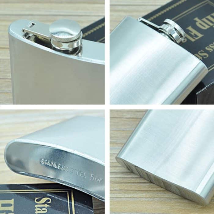 140 ml (5 Unzen) Outdoor-Sport, praktisch, Zuhause, Reisen, Wild, tragbarer Flachmann aus Edelstahl (mit kleinem Trichter) (Silber 140 ml (5 Unzen)), 140mL (5oz) – Bild 5