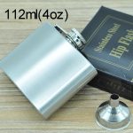 112 ml (4 Unzen) Outdoor-Sport, praktisch, Zuhause, Reisen, Wild, tragbarer Flachmann aus Edelstahl (mit kleinem Trichter) (Silber 112 ml (4 Unzen)), 112mL (4oz)