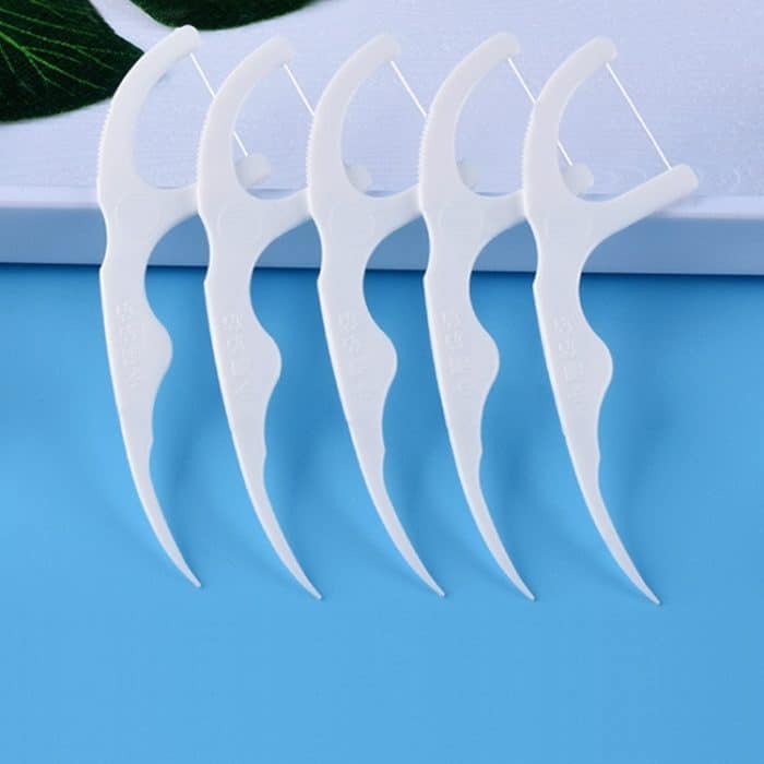 2 Packungen Fawnmum Ultrafeine Sicherheit Zahnseide Stick Zahnstocher Faden Tragbare Zahnseide Tasche – Bild 4