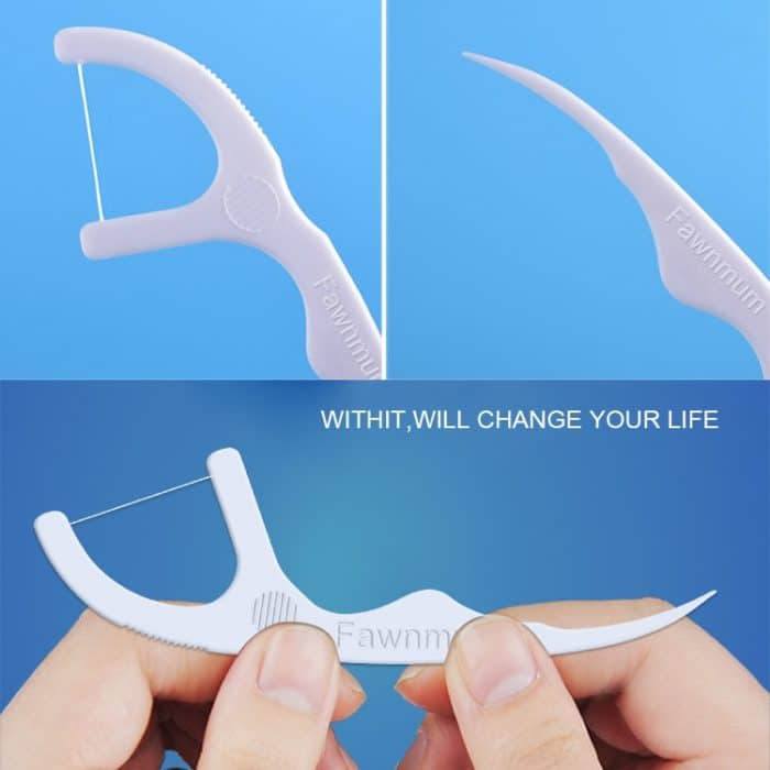 2 Packungen Fawnmum Ultrafeine Sicherheit Zahnseide Stick Zahnstocher Faden Tragbare Zahnseide Tasche – Bild 5