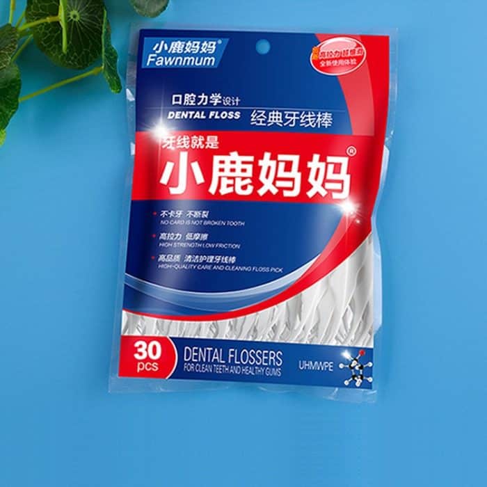 2 Packungen Fawnmum Ultrafeine Sicherheit Zahnseide Stick Zahnstocher Faden Tragbare Zahnseide Tasche – Bild 7