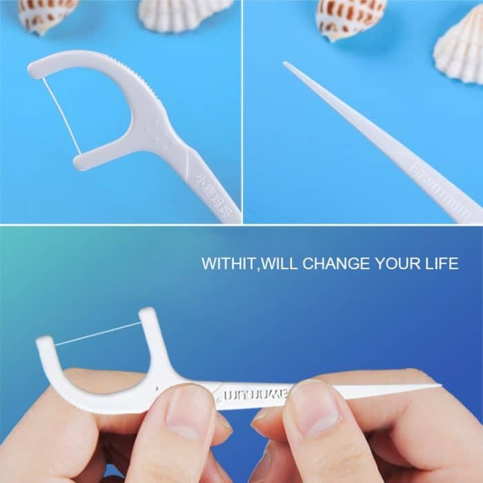 Fawnmum Ultrafeine Sicherheits-Flachzahnseidenstange, Bogenpickel, Zahnstocherfaden, tragbare Zahnseidentasche – Bild 5