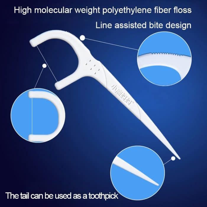 Fawnmum Ultrafeiner, flacher Sicherheitsfaden für Zahnseide, Zahnstocher, 50 Stück/Box – Bild 5