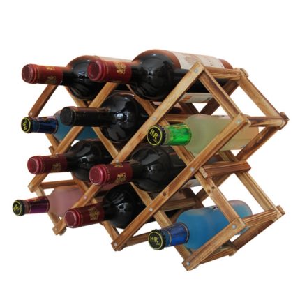 10 Flaschenregale, faltbarer Weinständer aus Holz, Weinhalter für Küche, Bar, Ausstellungsregal, 10 Bottles