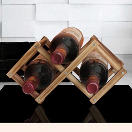 3 Flaschenregale, faltbarer Weinständer, Holzweinhalter, Küchenbar, Ausstellungsregal, 3 Bottles