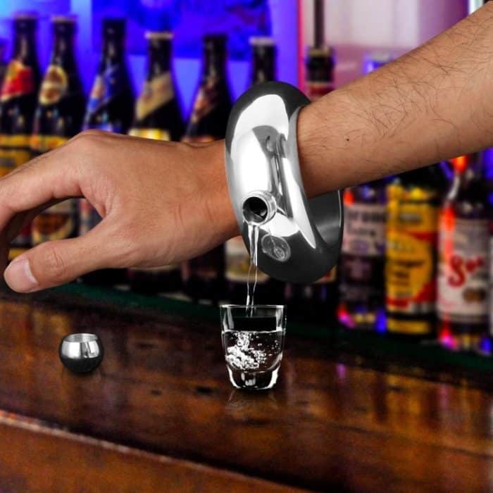 Mode kreative 100ML verdickte Edelstahl Armband Krug 3,5 Unzen, Silver – Bild 1