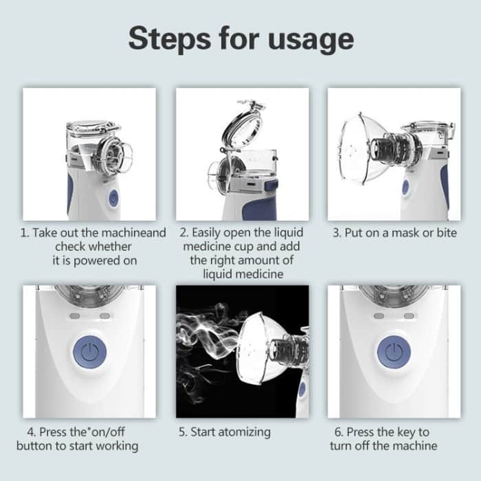 Tragbarer Ultraschallvernebler Mini Hand Inhalator Atemschutzgerät Health Care Home Machine Zerstäuber für Kinder – Bild 10