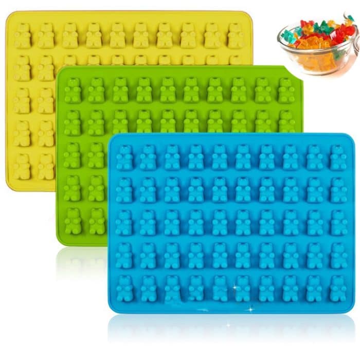 2 PCS 50 Löcher Kleiner Bär Schokoladentablett Silikonform Keksform Süßigkeitenform, zufällige Farblieferung, Größe: 19 * 13,7 * 1 cm – Bild 2