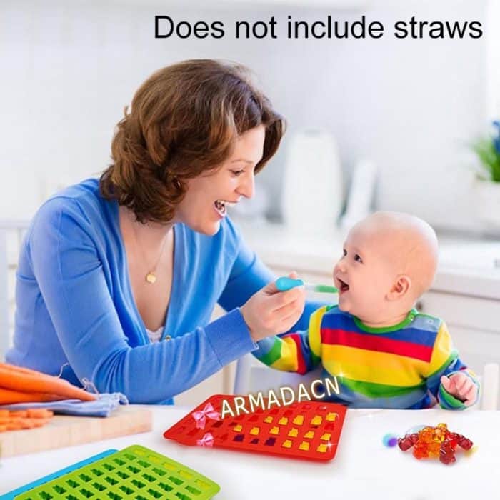 2 PCS 50 Löcher Kleiner Bär Schokoladentablett Silikonform Keksform Süßigkeitenform, zufällige Farblieferung, Größe: 19 * 13,7 * 1 cm – Bild 9