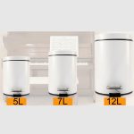 Modischer runder Edelstahl-Haushalts-Hotelbüro-Mülleimer mit Pedalen, Größe: 7 l, Size: 7L – Bild 8