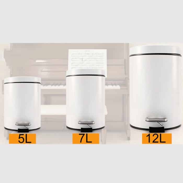 Modischer runder Edelstahl-Haushalts-Hotelbüro-Mülleimer mit Pedalen, Größe: 7 l, Size: 7L – Bild 8