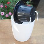 Lazy Flower Pots Automatische wasserabsorbierende Hydroponik-Topfpflanzen Kreisförmige Harz-Kunststoff-Blumentöpfe Zweischichtiges Design Selbstbewässernder Pflanzer, Durchmesser: 11 cm, Höhe: 10,3 cm (weiß) – Bild 3