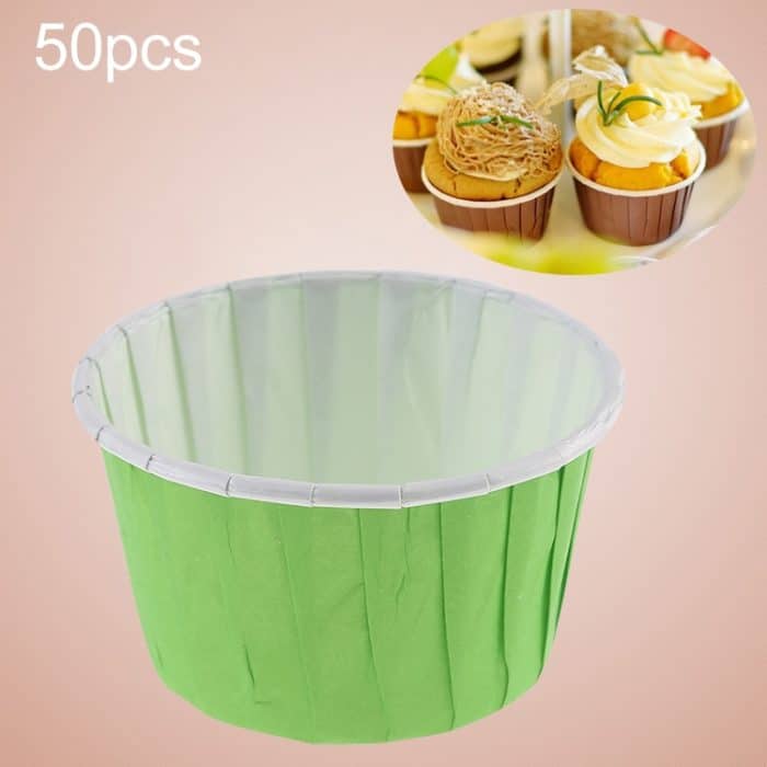 50 Stück/Packung, runde Laminierungs-Kuchenförmchen, Muffinförmchen, Schokoladen-Cupcake-Einlage, Backförmchen, Größe: 5 x 3,8 x 3 cm, 5 x 3.8 x 3cm – Bild 1