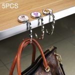 5 PCS Round Folding Hook Bag Hanger, Länge: 10,1 cm, zufällige Farblieferung