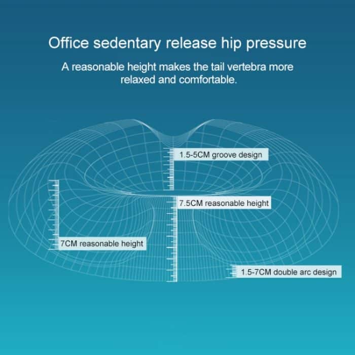Büro-Verdickungsnetz-Hüft-Anti-Hämorrhoiden-Kissen, Größe: 45 x 41 x 7 cm – Bild 3