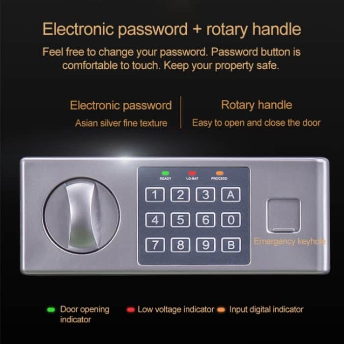 Deli Home Office Hotel Mini elektronisches Sicherheitsschloss, Wandschrank, Sicherheitsbox – Bild 8