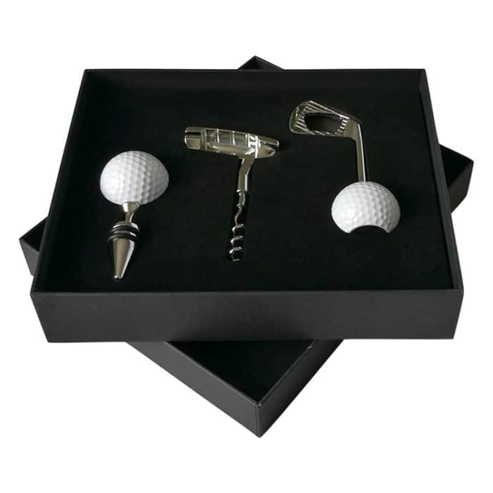 4-in-1 Golf-Bierflaschenöffner + Rotweinflaschenöffner + Golf-Rotweinverschluss + Box-Set – Bild 1