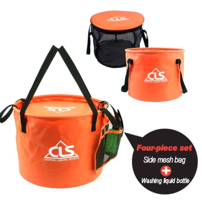 30L 4 in 1 PVC Outdoor Faltbarer Doppelablaufkorb Camping Angelausrüstungstasche – Bild 4