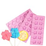 DIY-Silikon-Schokoladenformen mit 12 Kapazitäten (Lollipop-Form), Cherry Blossoms Shape, Cow Shape, Lollipop Shape