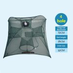 4 Löcher Automatisches faltbares Fischernetz Nylon Shrimp Crab Minnow Trap Fischgussnetz Angelgerät – Bild 2
