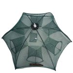 6 Löcher Automatisches faltbares Fischernetz Nylon Shrimp Crab Minnow Trap Fischgussnetz Angelgerät