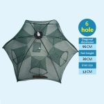 6 Löcher Automatisches faltbares Fischernetz Nylon Shrimp Crab Minnow Trap Fischgussnetz Angelgerät – Bild 2