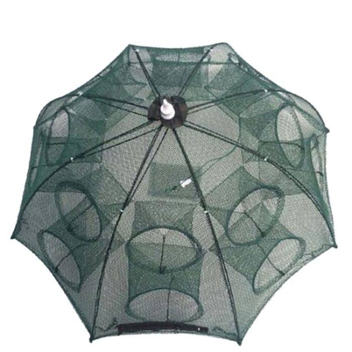 HC3249.jpg 16 Löcher Automatisches faltbares Fischernetz Nylon Shrimp Crab Minnow Trap Fischgussnetz Angelgerät – Bild 1