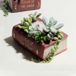 Retro Literatur Buch Töpfe Multi-Fleisch Pflanze Bonsai Mikrolandschaft Vintage Buch Blumentopf Pflanzer für Blume Sukkulente Kakteen Kräuter Pflanze Bett Box Fall FlowerPot, Größe: 14 * 10,5 * 5cm – Bild 2