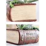 Retro Literatur Buch Töpfe Multi-Fleisch Pflanze Bonsai Mikrolandschaft Vintage Buch Blumentopf Pflanzer für Blume Sukkulente Kakteen Kräuter Pflanze Bett Box Fall FlowerPot, Größe: 14 * 10,5 * 5cm – Bild 4