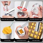 Multifunktions-Plätzchen- und Keksmaschine für den Haushalt, zum Dekorieren, zum Selbermachen, Backen mit 20 Formen und 4 Düsen, Multi-function silver, Multi-function Green – Bild 3