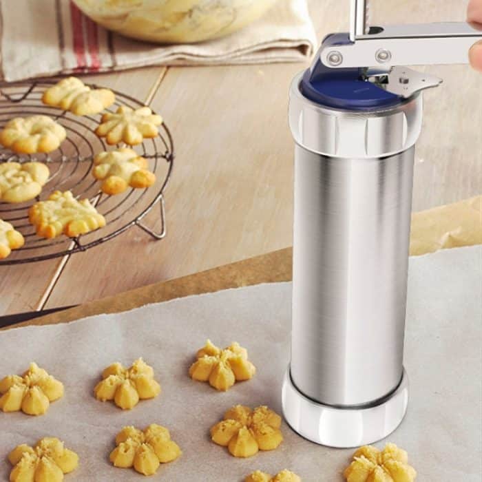 Multifunktions-Plätzchen- und Keksmaschine für den Haushalt, zum Dekorieren, zum Selbermachen, Backen mit 20 Formen und 4 Düsen, Multi-function silver, Multi-function Green – Bild 10