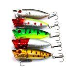 HENGJIA Artificial Popper Fishing Lures Umweltfreundlicher Angelköder mit Haken, Länge: 6,5 cm, zufällige Farblieferung