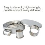 12 PCS / Set Edelstahl Runde Form Schneidform Mousse Kuchen Donut Backwerkzeuge – Bild 3