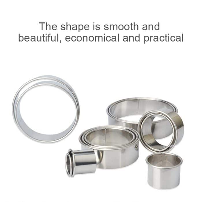 12 PCS / Set Edelstahl Runde Form Schneidform Mousse Kuchen Donut Backwerkzeuge – Bild 5