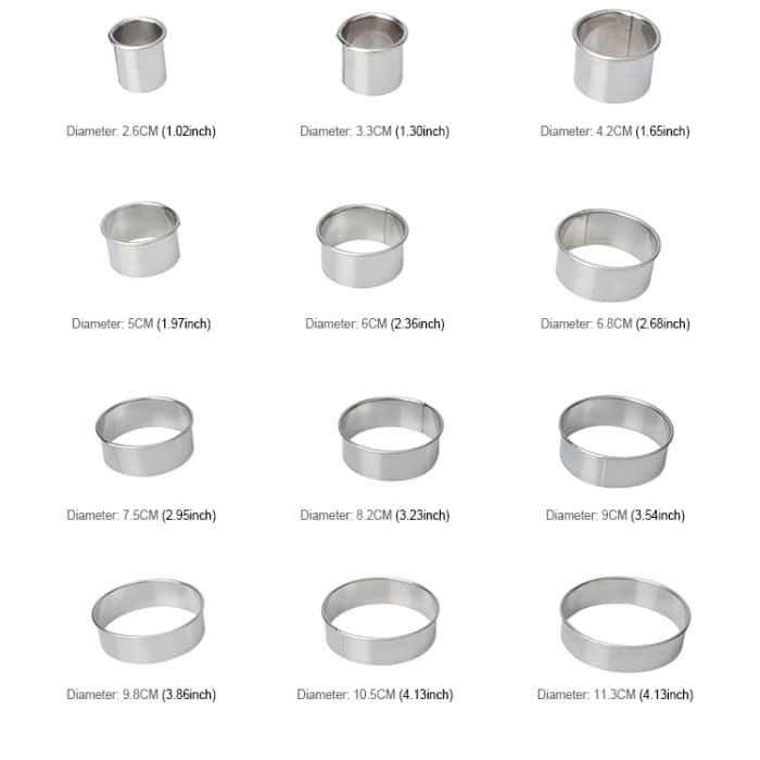 12 PCS / Set Edelstahl Runde Form Schneidform Mousse Kuchen Donut Backwerkzeuge – Bild 6