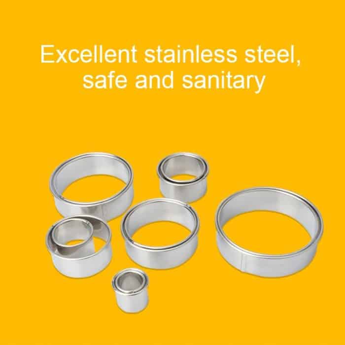 12 PCS / Set Edelstahl Runde Form Schneidform Mousse Kuchen Donut Backwerkzeuge – Bild 10