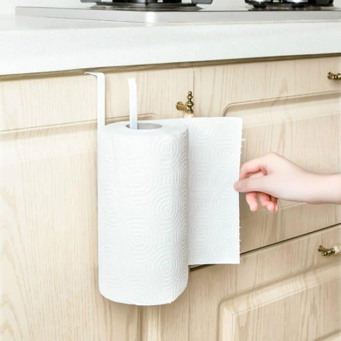 Edelstahl-Metall-Küchen-Toilettenpapier-Handtuchhalter, Papierhandtuchrollenhalter, Schrank-Hängeregal, Aufbewahrungsregal für Konservierungsfolie, Größe: 26 x 10,8 x 1,5 cm – Bild 5