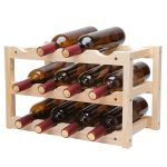 12-Flaschen-Weinregal aus massivem Holz, mehrschichtiges Weinregal, Größe: 46 x 24 x 28 cm