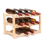 12-Flaschen-Weinregal aus massivem Holz, mehrschichtiges Weinregal, Größe: 46 x 24 x 28 cm – Bild 8