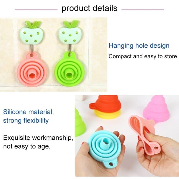 10 PCS Mini Silikon Faltbarer Teleskop-Trichter Zufällige Farbabgabe – Bild 6