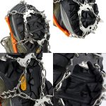 Ein Paar 19-Zähne-Anti-Rutsch-Eisgreifer-Wander-Kletterketten-Schuhüberzüge, Größe: M, 19 Teeth Size:M(Black), 19 Teeth Size:M(Orange) – Bild 6