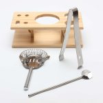 9 in 1 Edelstahl Cocktail Shaker Tools Set mit Holzhalterung, Kapazität: 550ml – Bild 6