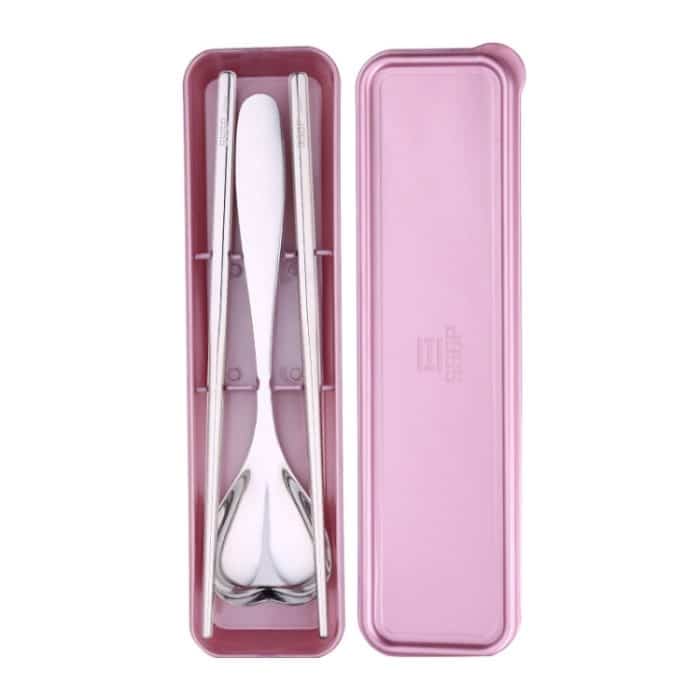 3-in-1 304 Edelstahl mattiertes tragbares Outdoor-Geschirr für Kinder, Frosted Children Gold, Polished Children Rose Gold – Bild 1