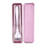 3-in-1 304 Edelstahl mattiertes tragbares Outdoor-Geschirr für Kinder, Frosted Children Gold, Polished Children Rose Gold – Bild 2