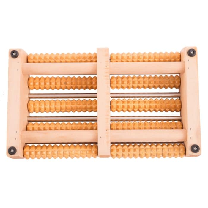 Verdicktes großes rutschfestes fünfreihiges Massivholz-Rollenfußmassagegerät – Bild 4